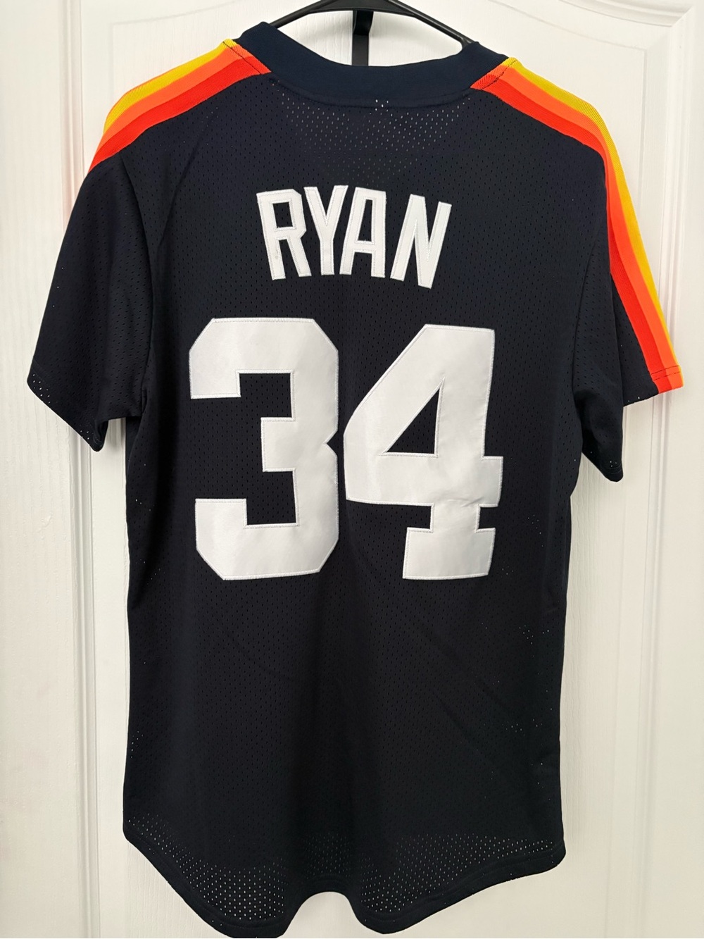 Men's Black 'Ryan' #34 Athletic Jersey with Sunset Shoulder Stripes